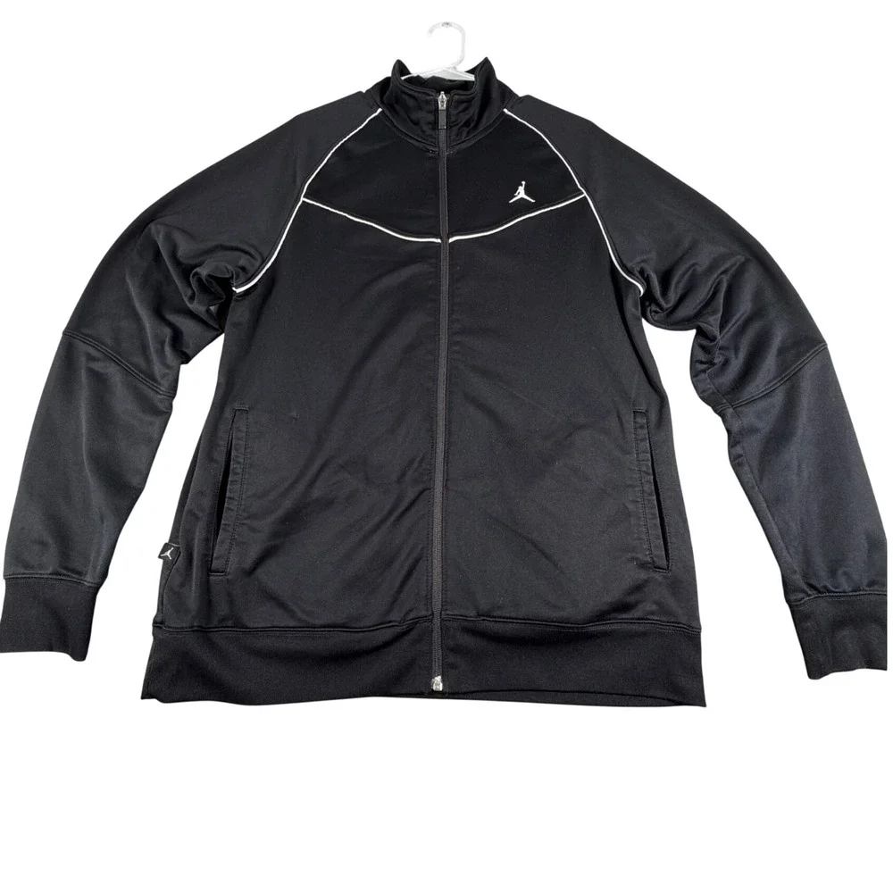 Jordan Dri-FIT Track Jacket Mens Large Black Full Zip Coat
